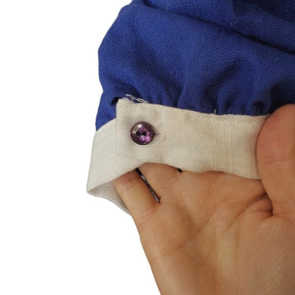 Vintage 60s Mod Blue Sailor Tent Dress Small 4 6 White Bow Knee Length‎ Pleated - Picture 3 of 13